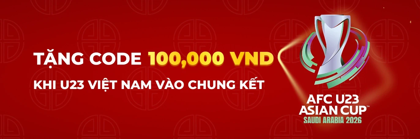 BU88 Tặng Gift Code 100,000 VND khi U23 Việt Nam giành vé vào Chung Kết (20/01/2026)