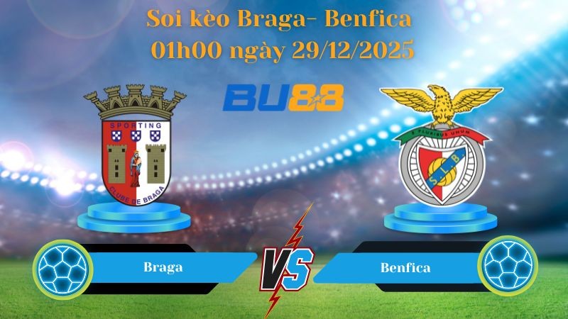 BU88 Nhận định soi kèo bóng đá Braga- Benfica 01h00 ngày 29/12/2025 - Liga Portugal